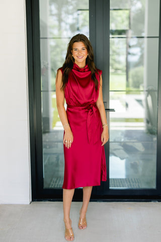 Fifth Avenue Tie Waist Midi Dress - Instyle Boutique