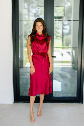 Fifth Avenue Tie Waist Midi Dress - Instyle Boutique