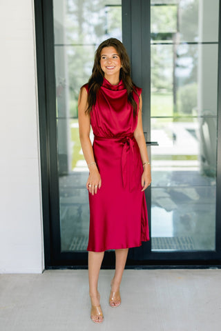 Fifth Avenue Tie Waist Midi Dress - Instyle Boutique