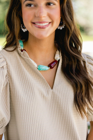 Coastal Aura Gem Necklace - Instyle Boutique