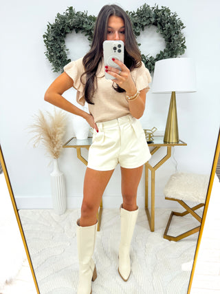 Feeling Flirty Faux Leather Shorts