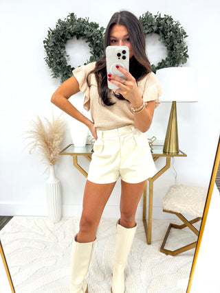 Feeling Flirty Faux Leather Shorts