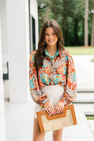 Flora Lux Printed Top - Instyle Boutique