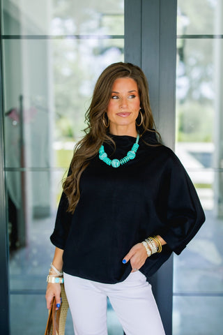 The After Dark Mock-Neck Top-Black ~PREORDER~ - Instyle Boutique