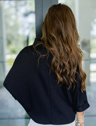 The After Dark Mock-Neck Top-Black ~PREORDER~ - Instyle Boutique