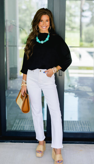 The After Dark Mock-Neck Top-Black ~PREORDER~ - Instyle Boutique