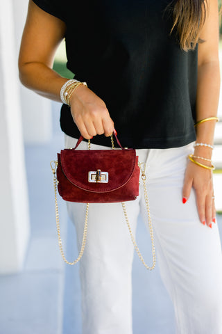 Sierra Suede Burgundy Mini Bag
