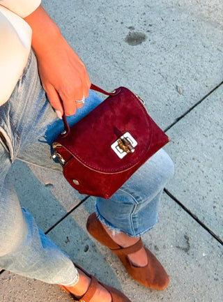 Sierra Suede Burgundy Mini Bag - Instyle Boutique