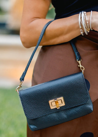Vicky Black Leather Handbag - Instyle Boutique