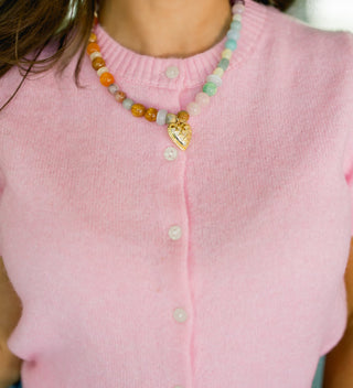 Rainbow Gem Heart Necklace - Instyle Boutique