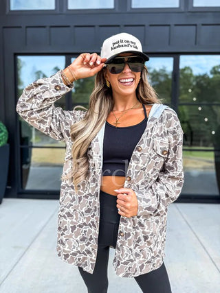 Ribbed Duck Camo Shacket - Instyle Boutique