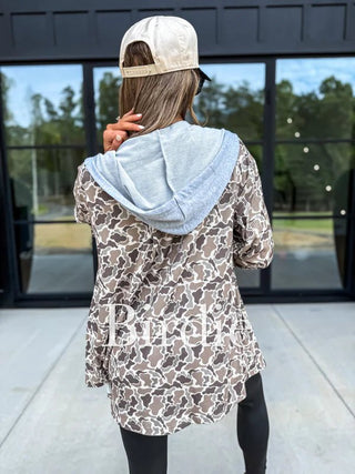 Ribbed Duck Camo Shacket - Instyle Boutique