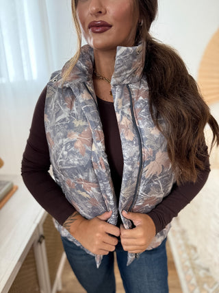 BIRDIE PREORDER Puffer Vest in Timber Haze Camo - Instyle Boutique