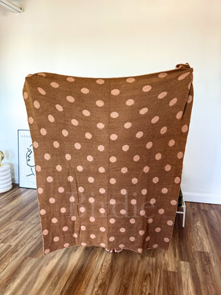BIRDIE PREORDER Reversible Blanket in Butter Rum Dot