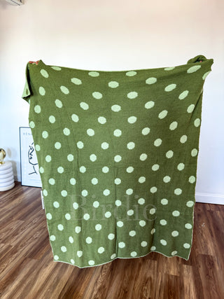 BIRDIE PREORDER Reversible Blanket in Pistachio Dot