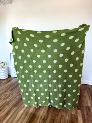 BIRDIE PREORDER Reversible Blanket in Pistachio Dot