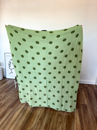 BIRDIE PREORDER Reversible Blanket in Pistachio Dot