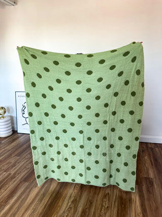 BIRDIE PREORDER Reversible Blanket in Pistachio Dot