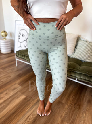 BIRDIE PREORDER Sculpt Leggings in Pistachio Dot