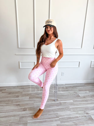 BIRDIE PREORDER Sculpt Leggings in Pinky Promise Dot