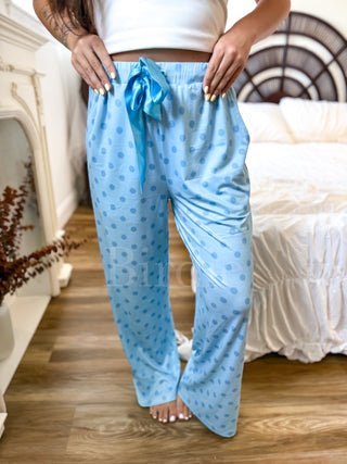 BIRDIE PREORDER Stretchy Lounge Pants 2.0 in Powder Blue Dot