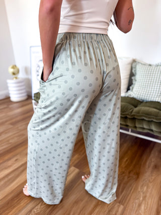BIRDIE PREORDER Stretchy Lounge Pants 2.0 in Pistachio Dot