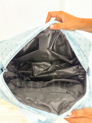 BIRDIE PREORDER Daily Hustle Duffle in Powder Blue Dot