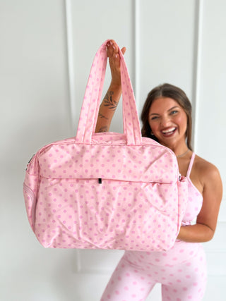 BIRDIE PREORDER Daily Hustle Duffle in Pinky Promise Dot