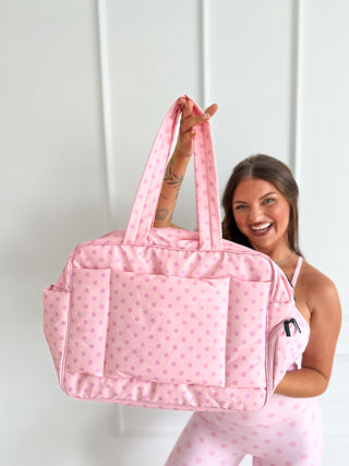 BIRDIE PREORDER Daily Hustle Duffle in Pinky Promise Dot