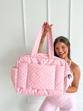 BIRDIE PREORDER Daily Hustle Duffle in Pinky Promise Dot
