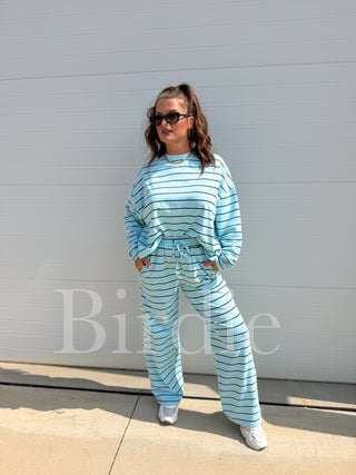 BIRDIE PREORDER Sunday Ease Set in Island Breeze Stripe (Sold as Set) - Instyle Boutique