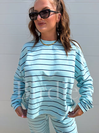 BIRDIE PREORDER Sunday Ease Set in Island Breeze Stripe (Sold as Set) - Instyle Boutique