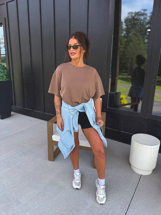 PREORDER BIRDIE The Always Tee in Cocoa Bean - Instyle Boutique