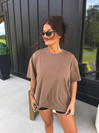 PREORDER BIRDIE The Always Tee in Cocoa Bean - Instyle Boutique