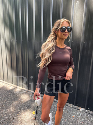 BIRDIE PREORDER AirSkin Long Sleeve Top in Espresso - Instyle Boutique