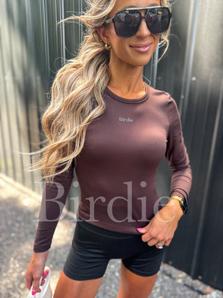 BIRDIE PREORDER AirSkin Long Sleeve Top in Espresso - Instyle Boutique