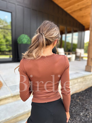 BIRDIE PREORDER AirSkin Long Sleeve Top in Honey Chestnut - Instyle Boutique
