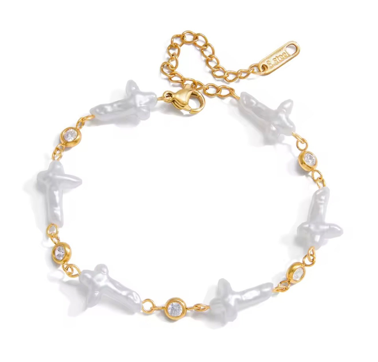 Sheri Pearl Cross Bracelet – Instyle Boutique