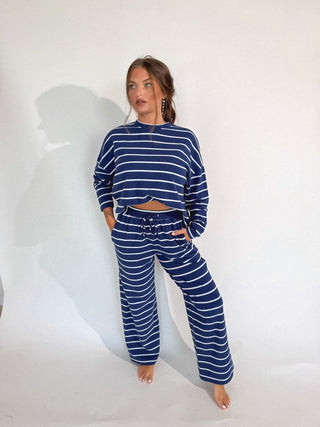 BIRDIE PREORDER Sunday Ease Set in Deep Harbor Stripe (Sold as Set) - Instyle Boutique