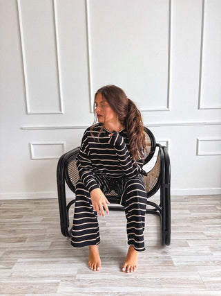 BIRDIE PREORDER Sunday Ease Set in Harvest Stripe (Sold as Set) - Instyle Boutique
