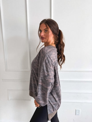 BIRDIE PREORDER Highline Long Sleeve Pullover in Smoked Oak Camo - Instyle Boutique