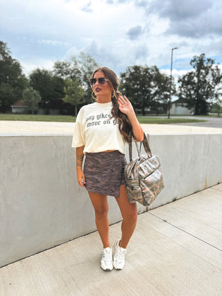 BIRDIE PREORDER Active Edge Skort in Smoked Oak Camo - Instyle Boutique