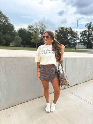 BIRDIE PREORDER Active Edge Skort in Smoked Oak Camo - Instyle Boutique