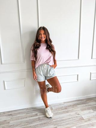 BIRDIE PREORDER Relaxed Boyfriend Tee in Petal Dust