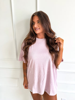 BIRDIE PREORDER Relaxed Boyfriend Tee in Petal Dust