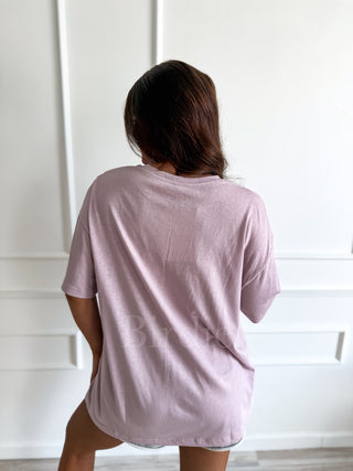 BIRDIE PREORDER Relaxed Boyfriend Tee in Petal Dust