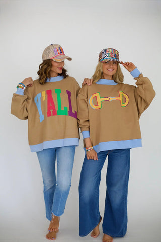Y'all 2-Sided Mock Sweatshirt ~PREORDER~ - Instyle Boutique