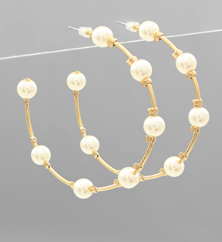 Poetic Pearl Hoop Earrings