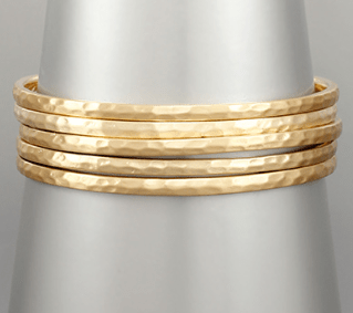 Hammered Gold Bracelet Set - Instyle Boutique