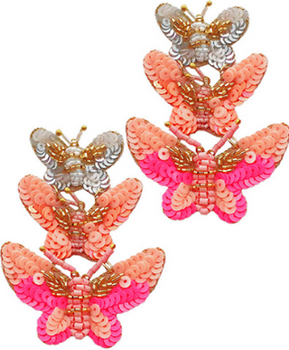 Colorful Sequin Butterfly Earrings